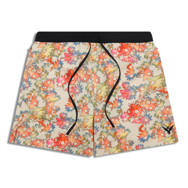 Yoga Crow™ Men's FLOW SHORTS with Liner & Pockets in Sand Floral